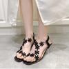 2024  Sandals Women Summer New Fashion Women's Bling  Bling Flowers Rhinestone  Transparent Root Open Toe Sandals Woman Shoes