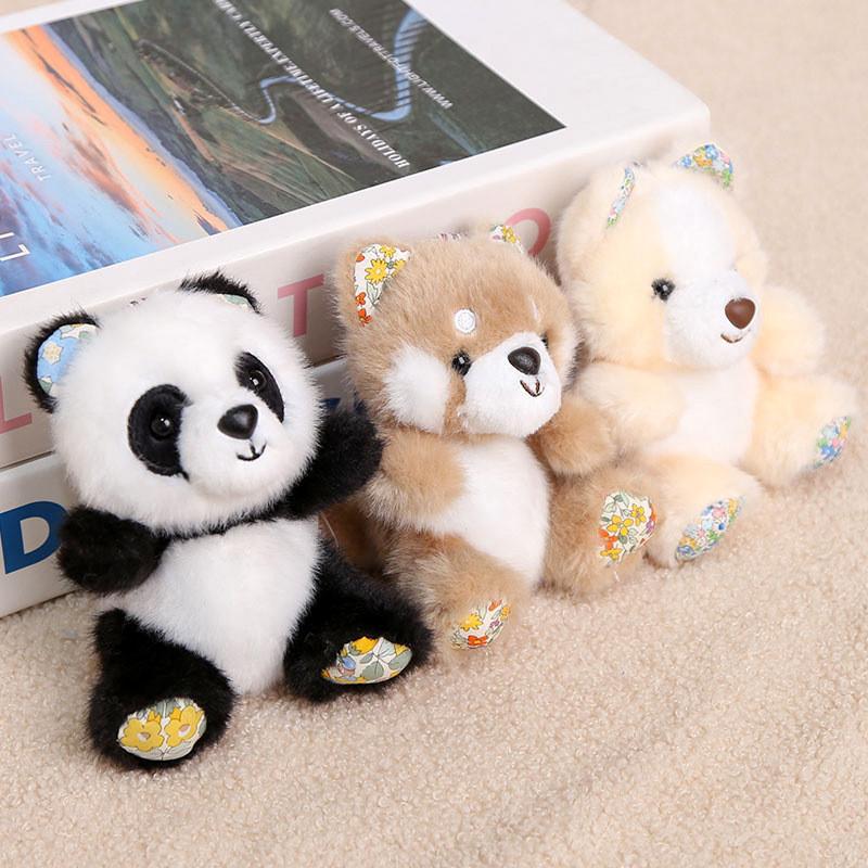 Portachiavi Peluche Animale con Tessuto a Pelo Corto per Bambini e Adulti
