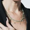 Kette - LUXENTER - Aira - Grüner Kristall - 18 Karat Gelbgold-Finish - Länge 42+3 cm