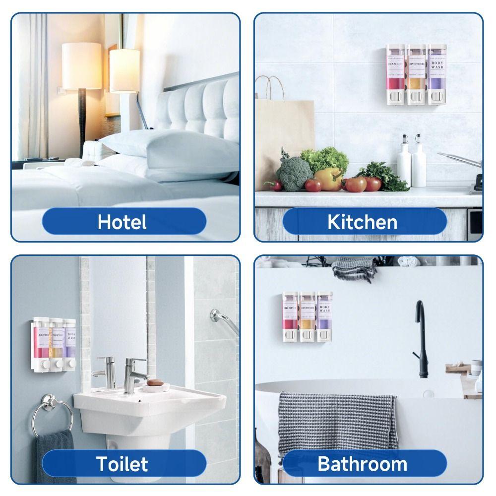 No Drill Shampoo Dispenser 2*300ml/3*300ml Conditioner Dispenser  For  Bathroom Hotel
