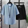 Heren Zomer Sets Casual T-shirt+Shorts Set Heren Sportpak Effen Kleur Trainingspak Losse Pakken