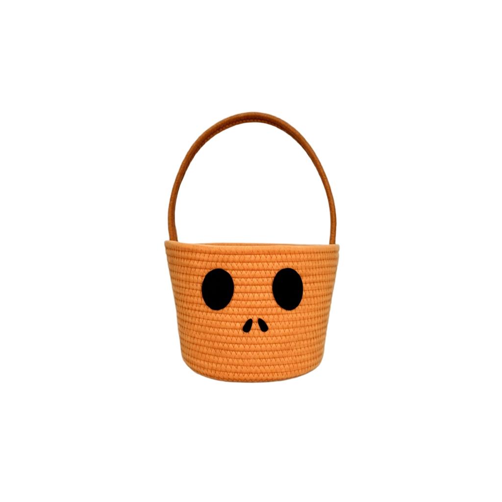 Kinderen Halloween Katoenen Touw Opbergmand Pompoen Handgeweven voor Snacks Snoep en Decoratie