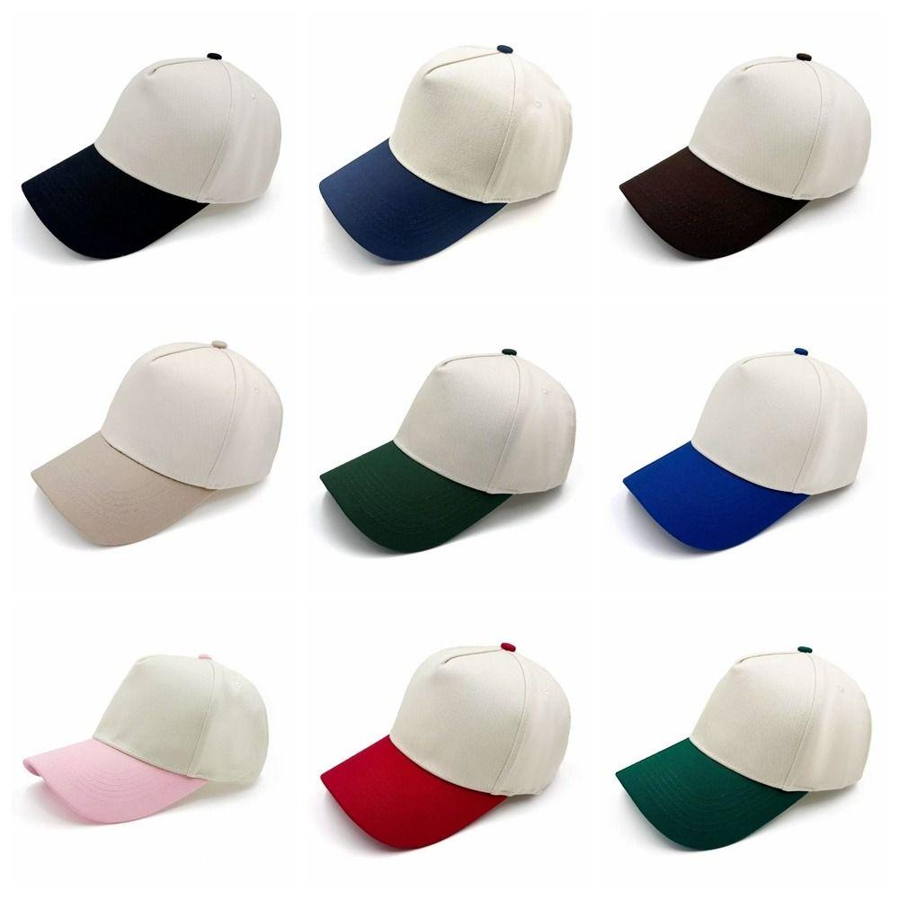 Casual Color Blocked Peaked Cap Breathable Lightweight Baseball Cap Adjustable Korean Style Sunscreen Sun Hat Girl