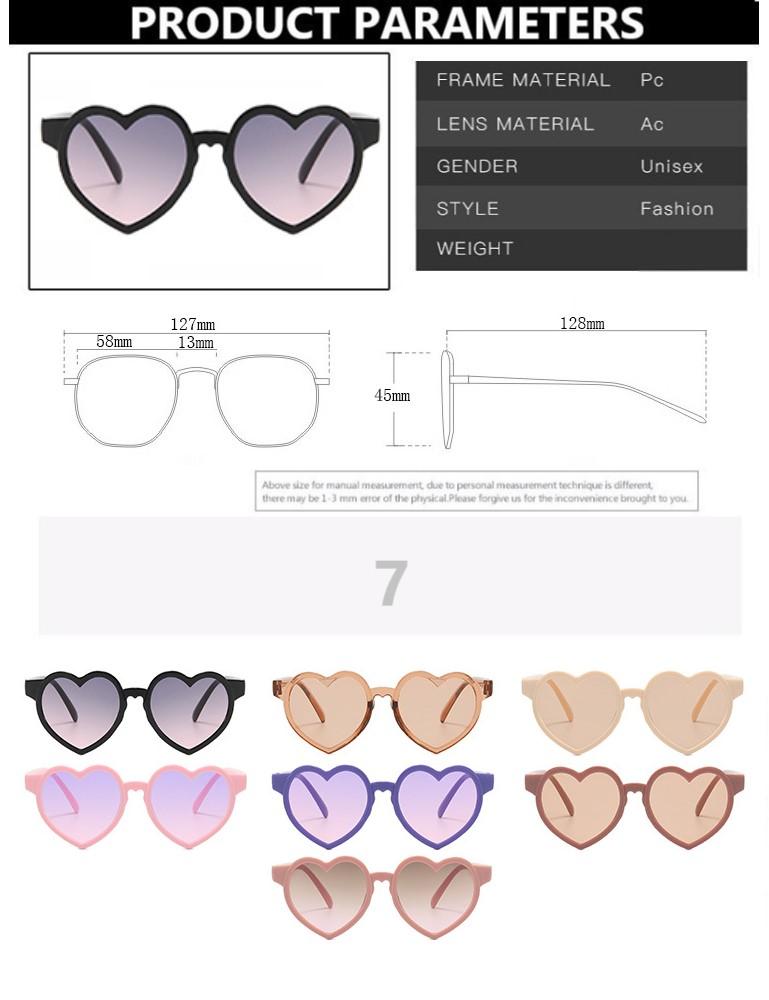 Summer Cute Heart Sunglasses UV400 Protection Gradient Lens Baby Girls Boys Outdoor Sun Glasses Classic Eyewear