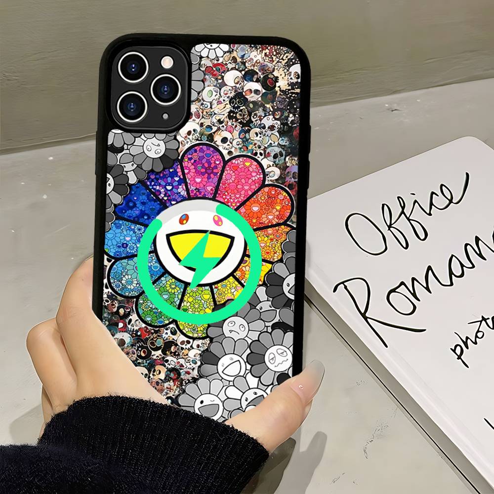 T-Takashi Flower M-Murakami For Magsafe Magnetic Wireless For IPhone 16 15 14 13 12 11 17 Pro Max Plus Phone Case