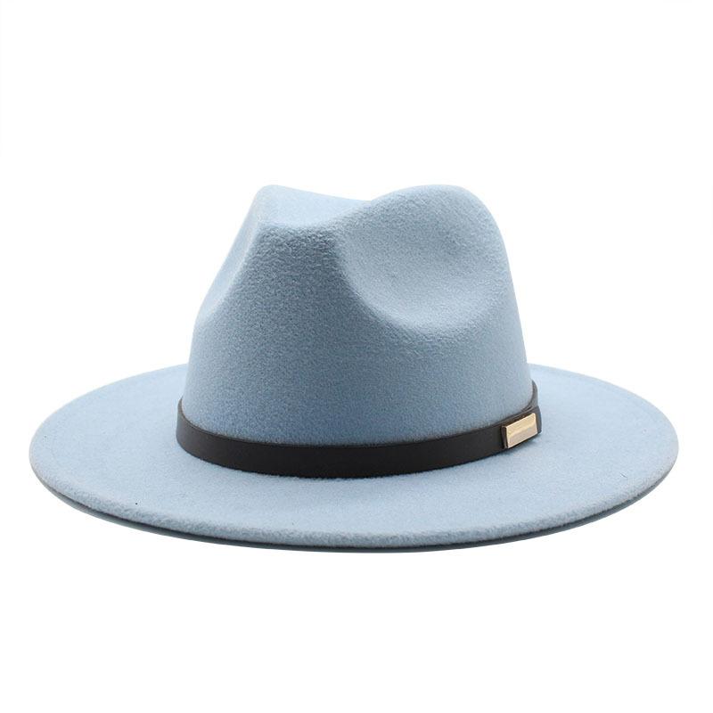 British Woolen Jazz Top Hat Men And Women Big Eaves Hat Fashion Big Eaves Felt Hat