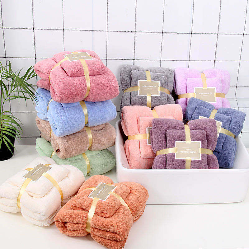 Bath Towel Soft Large Towel Set Thickened Chest Wrapped Pure Cotton Absorbent Soft Bath Quick-drying Coral Fleece Fabric Skin-friendly and Soft