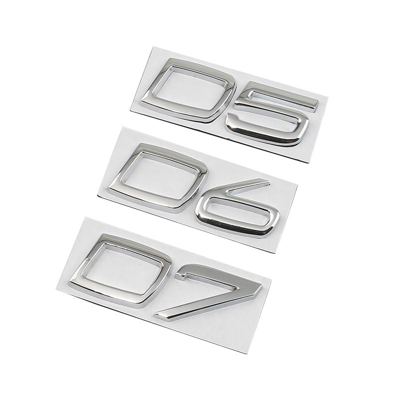 1Pc Car Metal D2 D3 D4 D5 D6 D7 Words Logo Badge Emblem Decals Sticker For Volvo S40 S60 S80 S90 XC40 XC60 XC90 V40 V60 V70 V90 C30