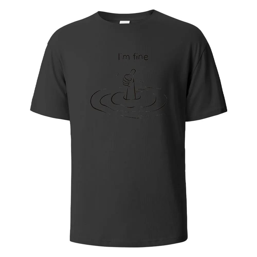 Cotton T'm Fine Print T-Shirt 100% Cotton Summer Tees For Men Women Oversize Casual Tops