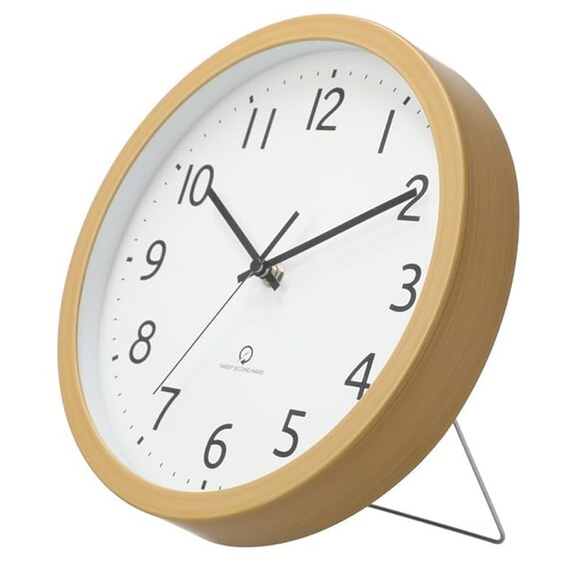 NITORI Silent Second Hand Wall/Desk Clock SW 001FR, 26cm Diameter, Natural, 8172746