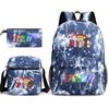 New Rhythm Box Sprunki Music Game Schoolbag Backpack Pencil Bag Three-piece Set Student Heat Transfer Backpack