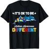 Cute Puzzle Dolphin It's Ok To Be Different Autism Awareness T-Shirt