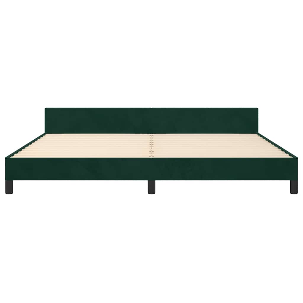 Bed Frame Without Mattress Dark Green 200x200 Cm Velvet