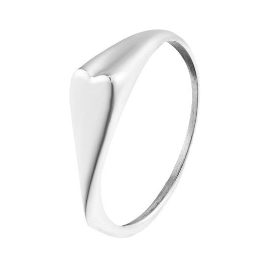 Simple and Fashionable Peach Heart Ring Niche Design Smooth Plain Ring Ring Design Women's Jewelry Titanium Steel
