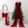 Christmas Decor Giant Velvet Bow Large Tree Topper Ornament for Outdoor Pillar and Front Porch Holiday Display