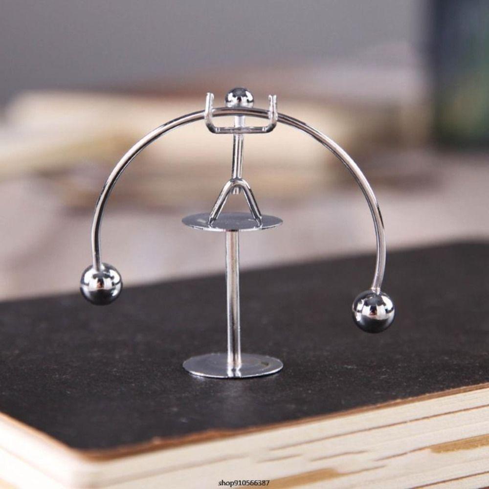 Stainless Steel Balance Ball Home Decor Pendulum Cradle Balance Iron Man Ornaments Weightlifter Kinetic Art