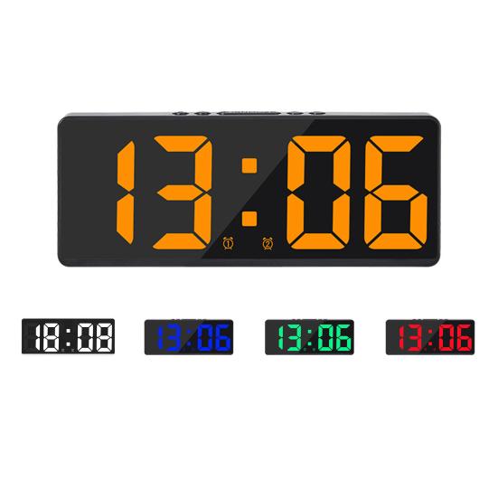 Digital Alarm Clock Multifunctional Temperature Display Voice Control Anti-disturb Function Desktop LED Clock for Home