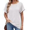 Ladies Spring and Summer New Solid Colour Round Neck Short Sleeve Loose Casual T-shirt Tops