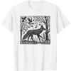 Folklore Forest Fox Lino Print T-Shirt