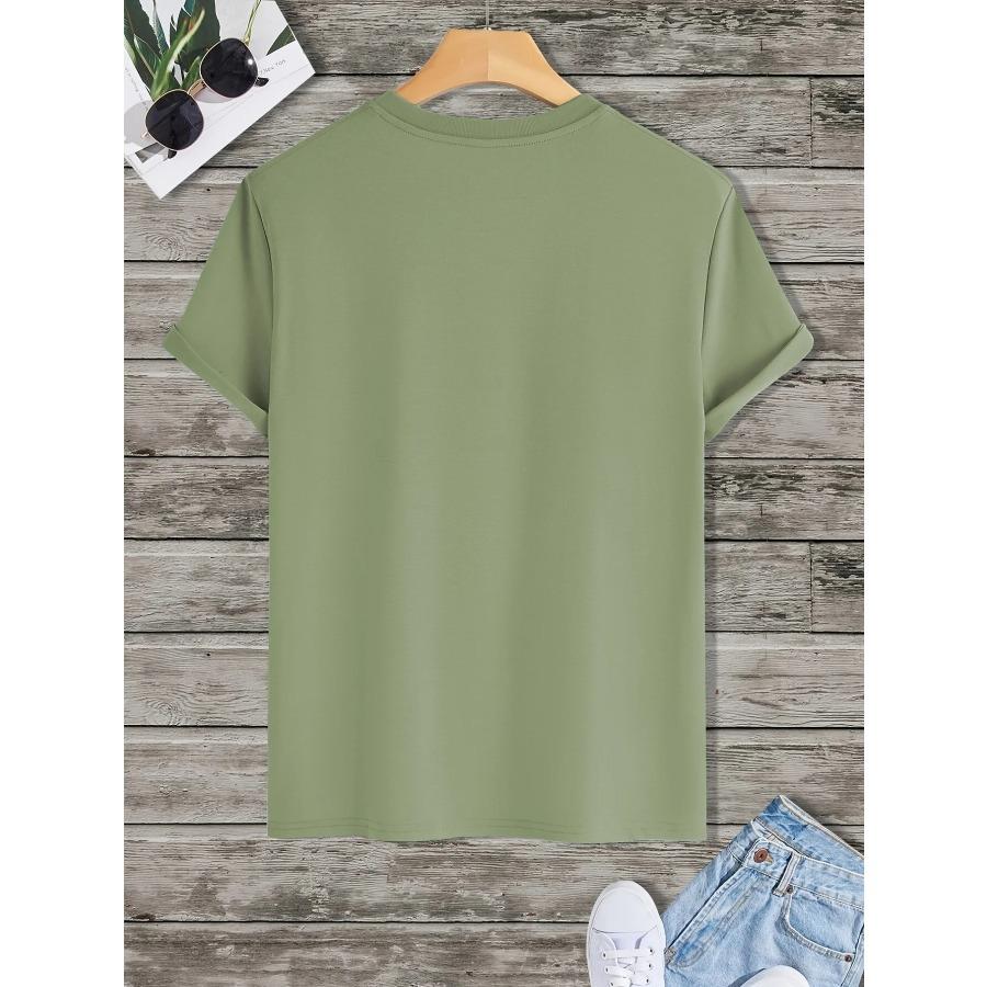 Men's Summer Loose Size 100% Cotton Freedom Graphi Print Casual Slim Fit Round Neck Short Sleeve T-shirt Top