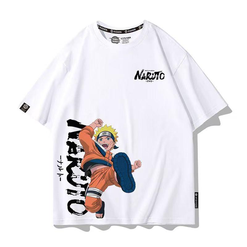Herren Naruto Anime Grafik-T-Shirt, Sasuke Uchiha & Pain Akatsuki Oversized, Sommer Lockerer Schnitt Lässige Streetwear für Jungen & Mädchen
