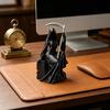 Yousheng Grim Reaper Figurine with Scythe 3D Printed Mysterious Female Grim Reaper Statue Gothic Spooky Sculpture for Bookshelf Desk