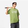 Li Ning Sports Lifestyle Serie Gestreiftes Buchstaben Rundhals Atmungsaktiv Vielseitig Kurzarm T-Shirt Herren Oberteile Heuschrecken-Grün AHSV281-9