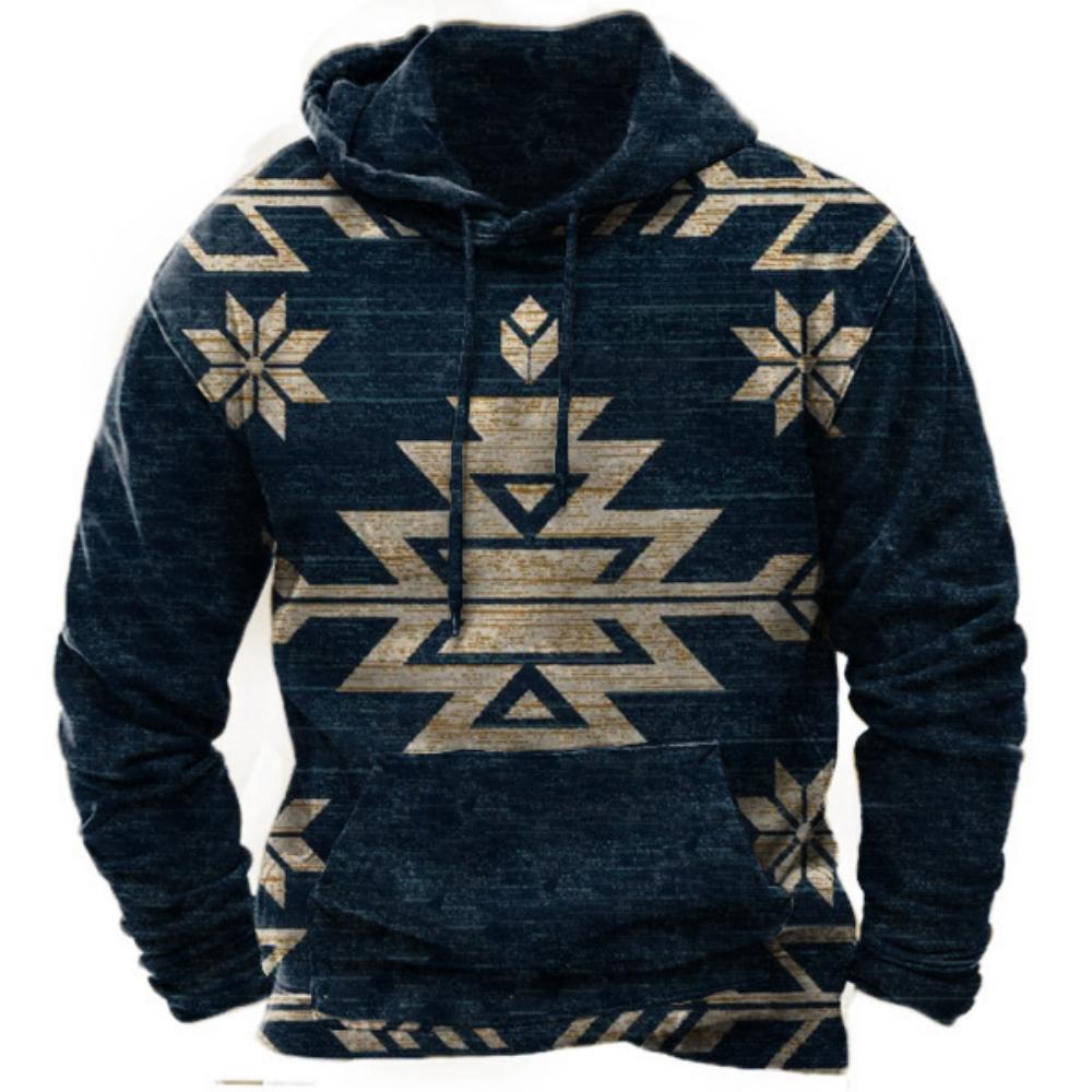 Autumn Vintage Men's Sweatshirt Long Sleeve Hoodie For Men Casual Indian Harajuku Print Top Male Oversized Clothing Hoodie