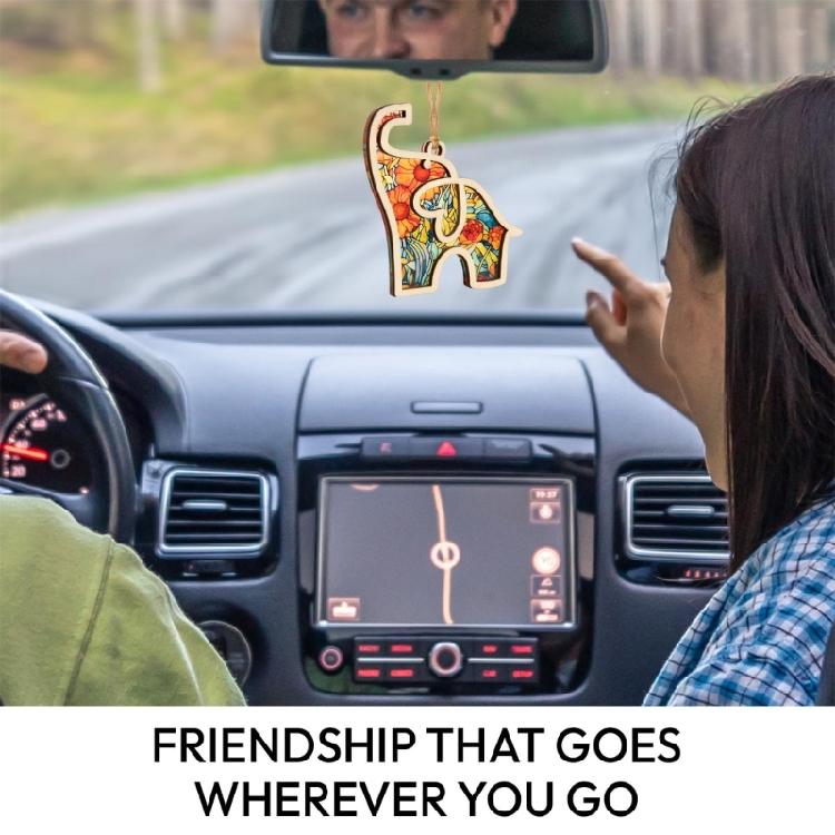Friendhip Elephant Ornament Pack Of 2 Wooden Home Decors Gift Natural Wood Symbolic Meaningful Art For Friend