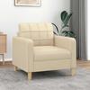 Vidaxl Armchair, Cream, 60 Cm, Upholstered In Fabric