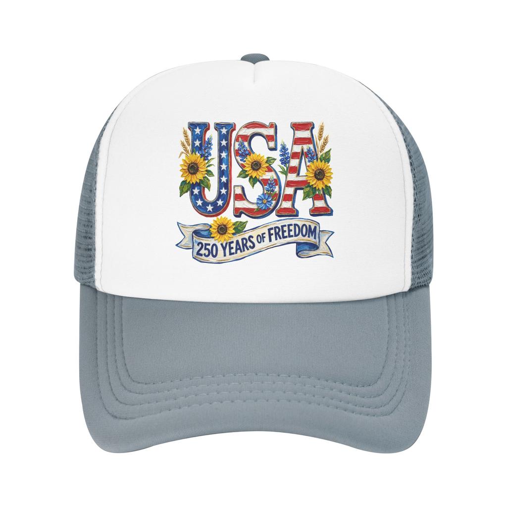 Years of Freedom  Mesh Baseball Cap Adult Sport Sun Caps Independence Day Hats Adjustable Summer Trucker Caps