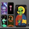 Estetică Husă de telefon cu desene animate drăguță Alien Space pentru Realme GT 2 9i 8i 7i Pro X50 X2 C21 C20 C11 C3, moale, neagră