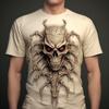 Skull T-Shirts For Men 3d Spider Print Street Designer Men's Clothing Daily Casual Short Sleeves Tops Loose Oversized Sweatshirt
