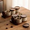 New Ceramic Spice Jar Set Japanese Style Kitchen Condiment Containers for Salt Pepper Seasoning