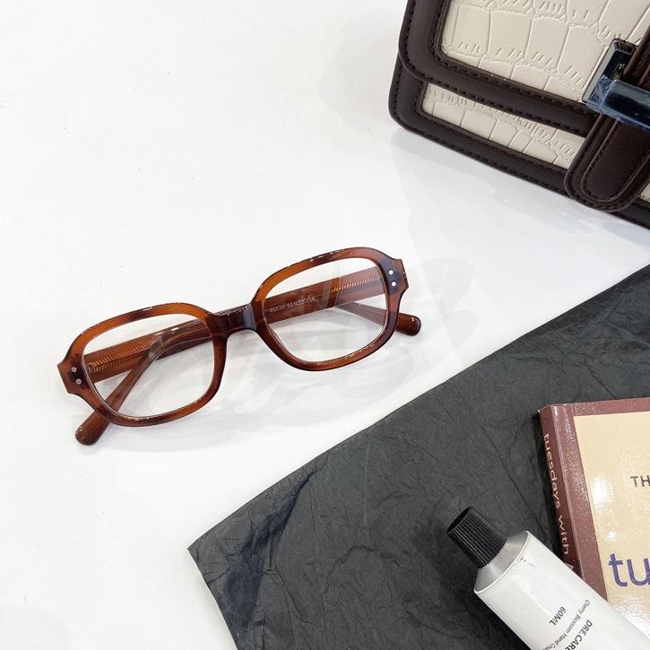 Fashion Square Oval Anti Blue Light Glasses Retro Black Red Thick Frame Plain Eyes Female Eye Protection