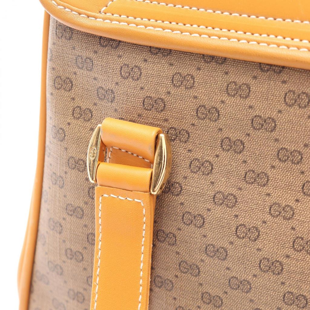 Used GUCCI Old Gucci Micro GG Tote Bag Coated Canvas / Leather Brown Used Women