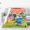 Couvertures Dessin Animé Adventure Time Flanelle Couverture Jetée Chaude Impressionnante pour Maison Restaurant Toutes Saisons