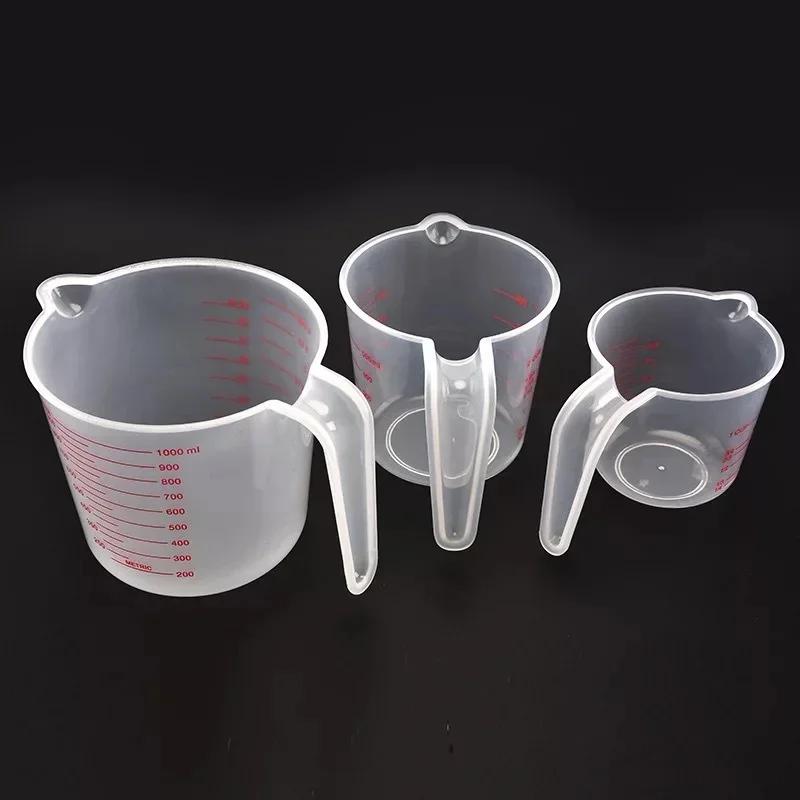 Lot de 3 gobelets doseurs pour liquide de cuisson, en PVC, en plastique, pour mesurer le volume, outils de cuisine, 250/500/1000 ml