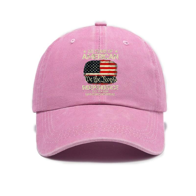 Versatile Trend American Flag Print Washed Old Soft Top Baseball Cap Unisex Sunshade Baseball Cap