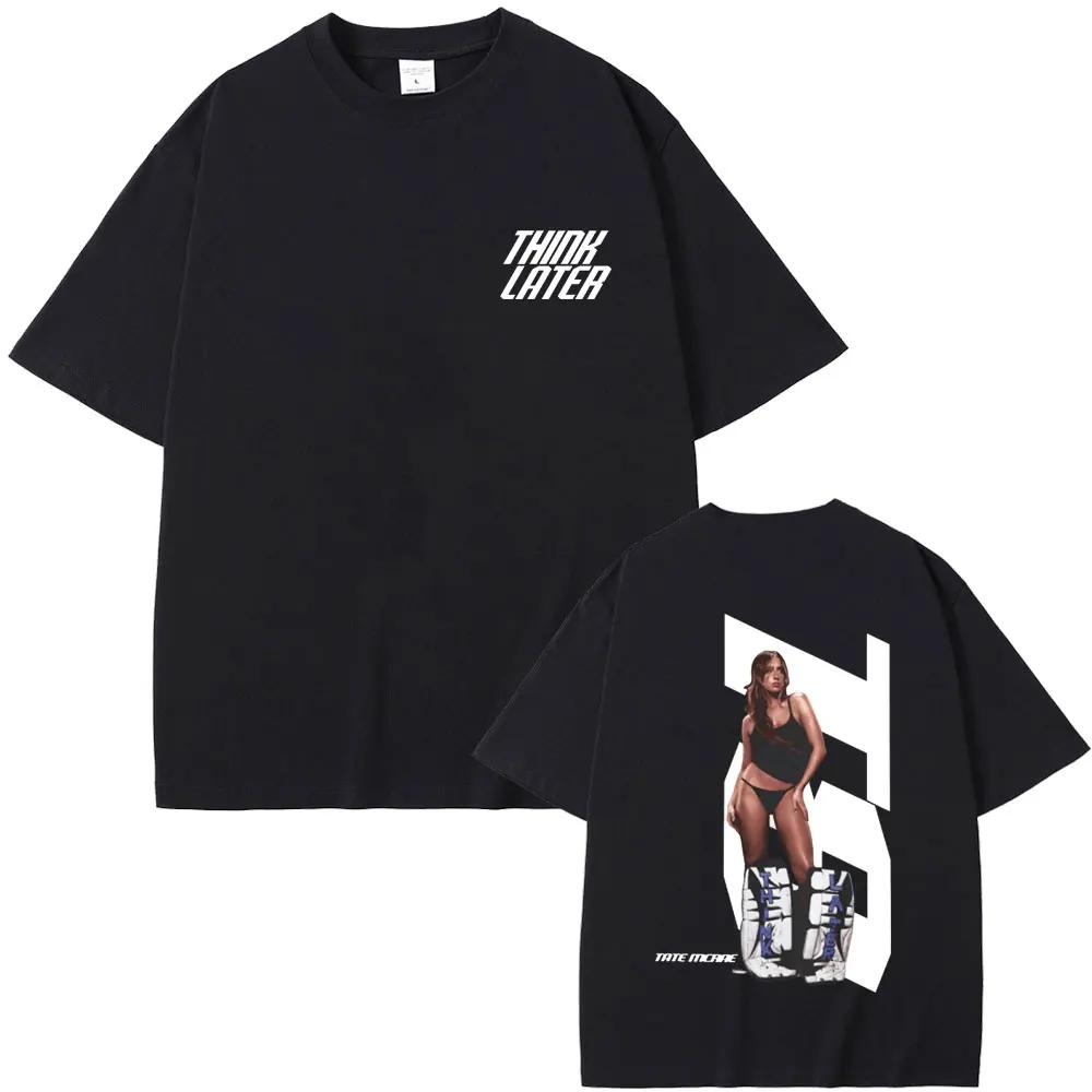 Zpěvačka Tate Mcrae T8 Hudební trička Pánská Dámská Vintage Tričko Letní Bavlněné Oversized Krátký Rukáv Top pro Fanoušky Dárek