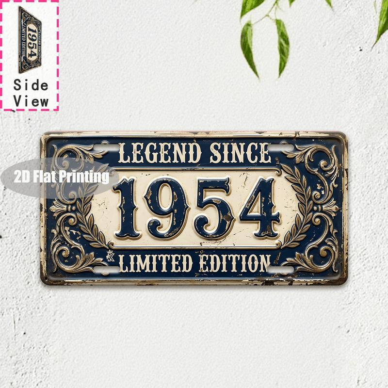 Tin Sign - Vintage Durable Metal Plaque Wall Decor, Home Office Bar Man Cave Laundry European City Birth Year License Plate Wa