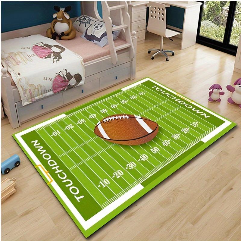 Touchdown Printed LGBT Pride Love Is Love Football Field Mat - Soft, Machine Washable Polyester Carpet for Bedroom, Living Room, or Kitchen Door Mat