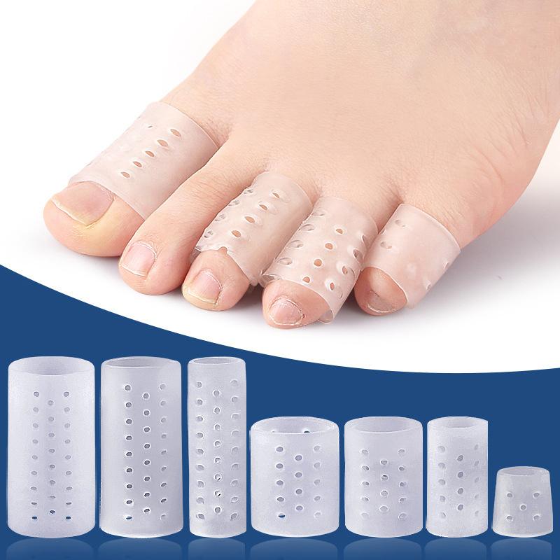 2 Stuks Siliconen Gel Kleine Teen Buisbeschermer Teenbeschermers Voorkomt Blaren Anti-Wrijving Ademend Voetverzorging Pedicure Gereedschap
