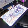 RGB New Large Cute Girl Cartoon Mouse Pad Non-Slip Rubber Office Decoration Mousepad Kawaii Anime Desk Mat Room Rug Keyboard Pad