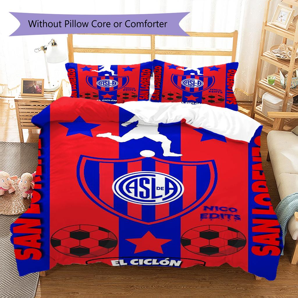 SAN LORENZO Pattern Bedding Set Quilt Cover Pillowcase Home Decor Gift (1 * Duvet Cover + 2 * Pillowcase, Without Core)