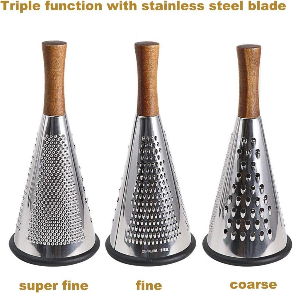 Wood Handle Parmesan Shaver Triple Function Vegetables Cheese Grater Kitchen Tools