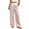Pantalones de Chándal Anchos para Mujer Cintura Alta Cordón Cintura Elástica Corte Holgado Rayados Ligeros Pantalones Ropa Casual