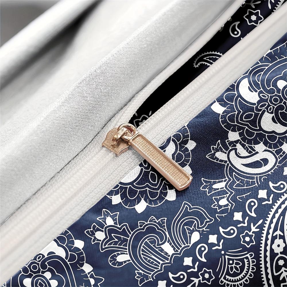3pcs Bedding Set Dark Blue Pattern Print Cozy Duvet Cover Set King Queen Twin Single Size Birthday Gift Adult Bedroom Decoration