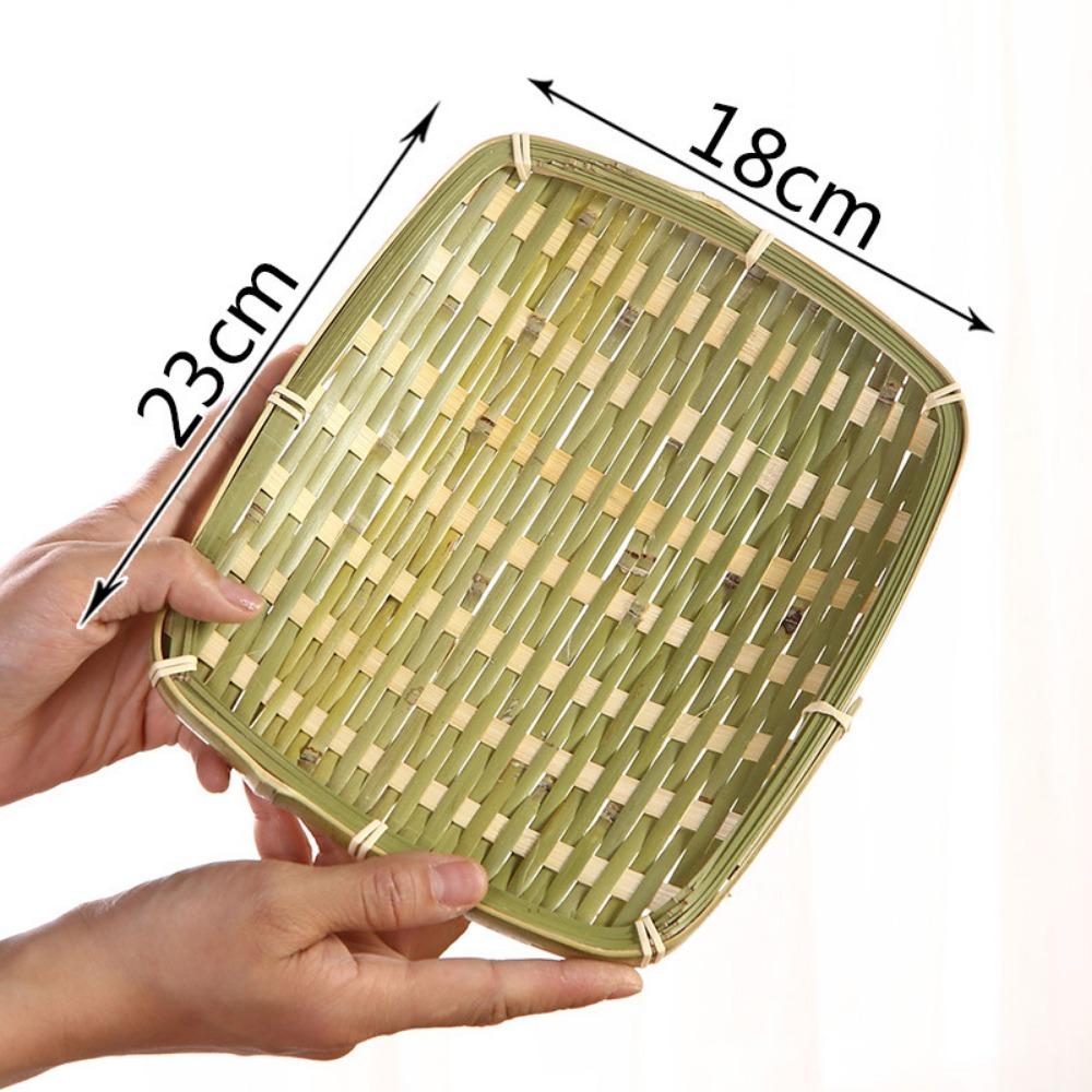 Creative Natural Bamboo Sieve Weaving Handmade Bamboo Dustpan Household Fruit Bread Basket Kitchen Storage
