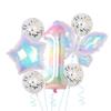Colorful Transparent Butterfly Balloon Color Sequins Latex Set One Year Old 40 Inch Starry Sky Digital Birthday Party Arrangement